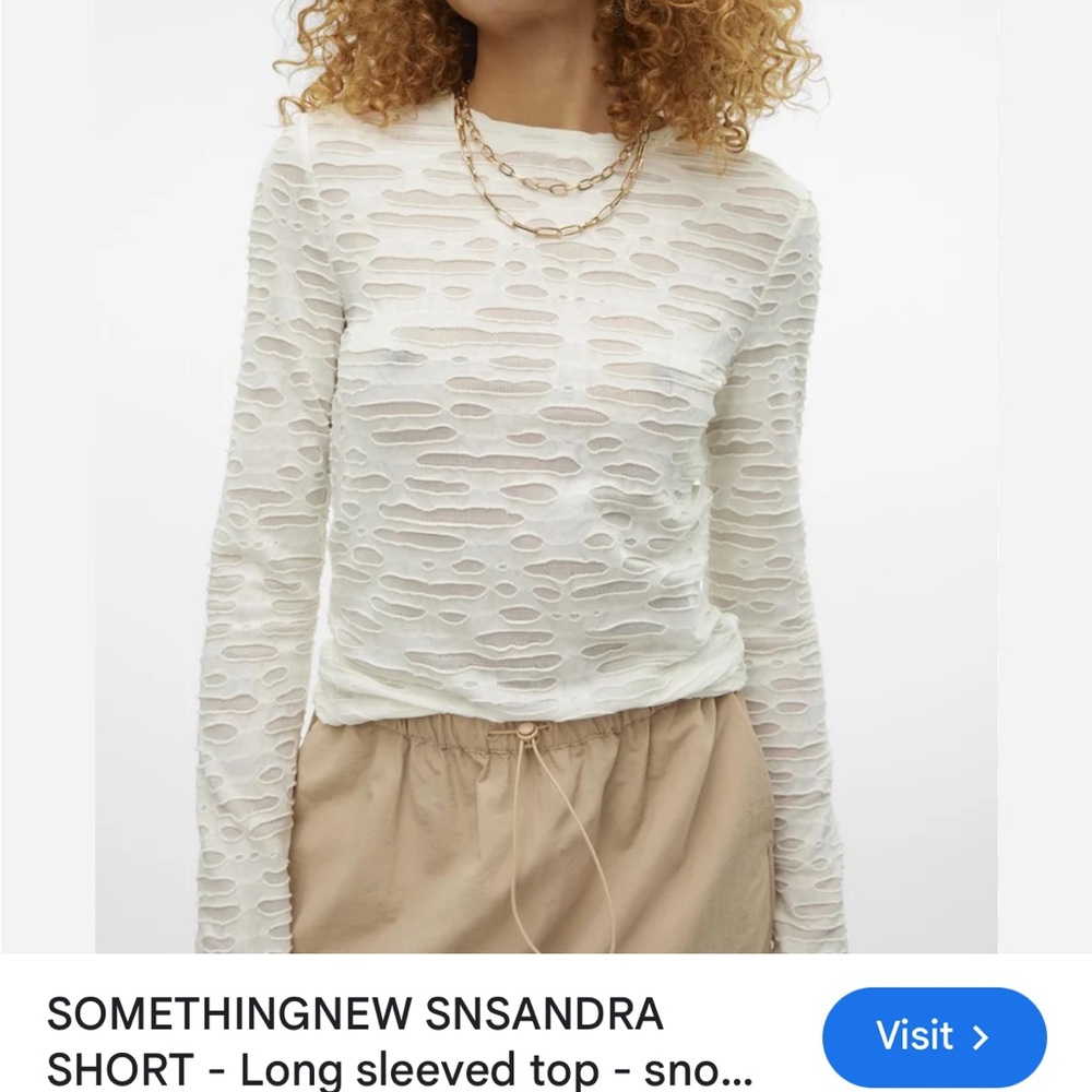 Cream Ribbed Long Sleeve Sweatshirt